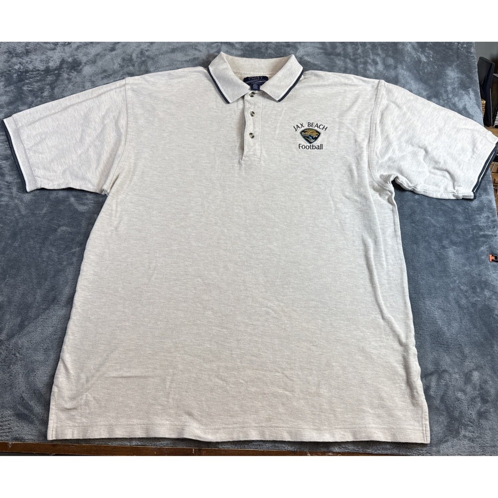 Vintage Jacksonville Jaguars Port Authority Mens Polo XL Jax Beach Football NFL